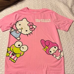Hello Kitty Pink Short Sleeve Tee with Characters